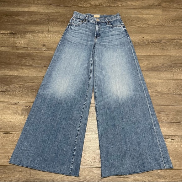Mother The Swisher Sneak Fray Boogie Down Super Wide Leg Jean Sz 25 NWOT - Picture 2 of 14